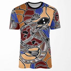 Authentic Aboriginal Art Goanna Lizard Dreaming All-over-print T-shirt