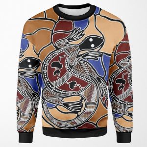 Authentic Aboriginal Art Goanna Lizard Dreaming All-over-print Unisex Sweatshirt