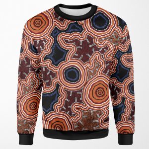 Authentic Aboriginal Art Pathways To Water All-over-print Unisex Sweatshirt