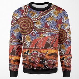 Authentic Aboriginal Art Uluru Ayers Rock All-over-print Unisex Sweatshirt