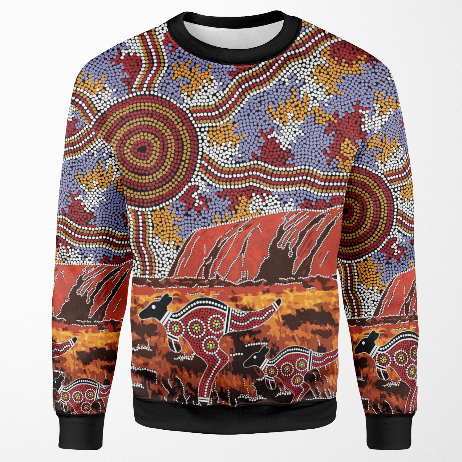 Authentic Aboriginal Art Uluru Ayers Rock All-over-print Unisex Sweatshirt