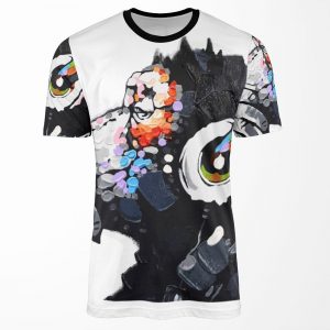 Banksy Dj Monkey Thinker With Headphones White All-over-print T-shirt