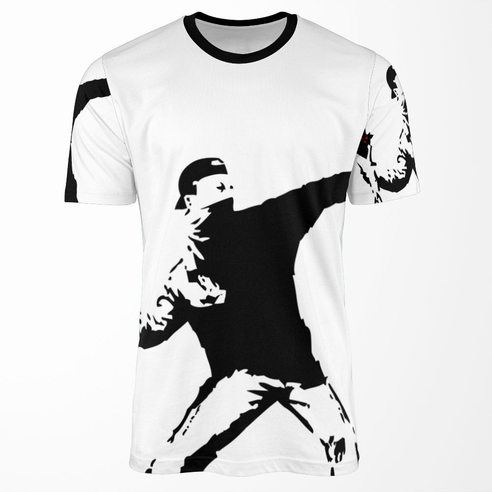 Banksy Flower Thrower All-over-print T-shirt