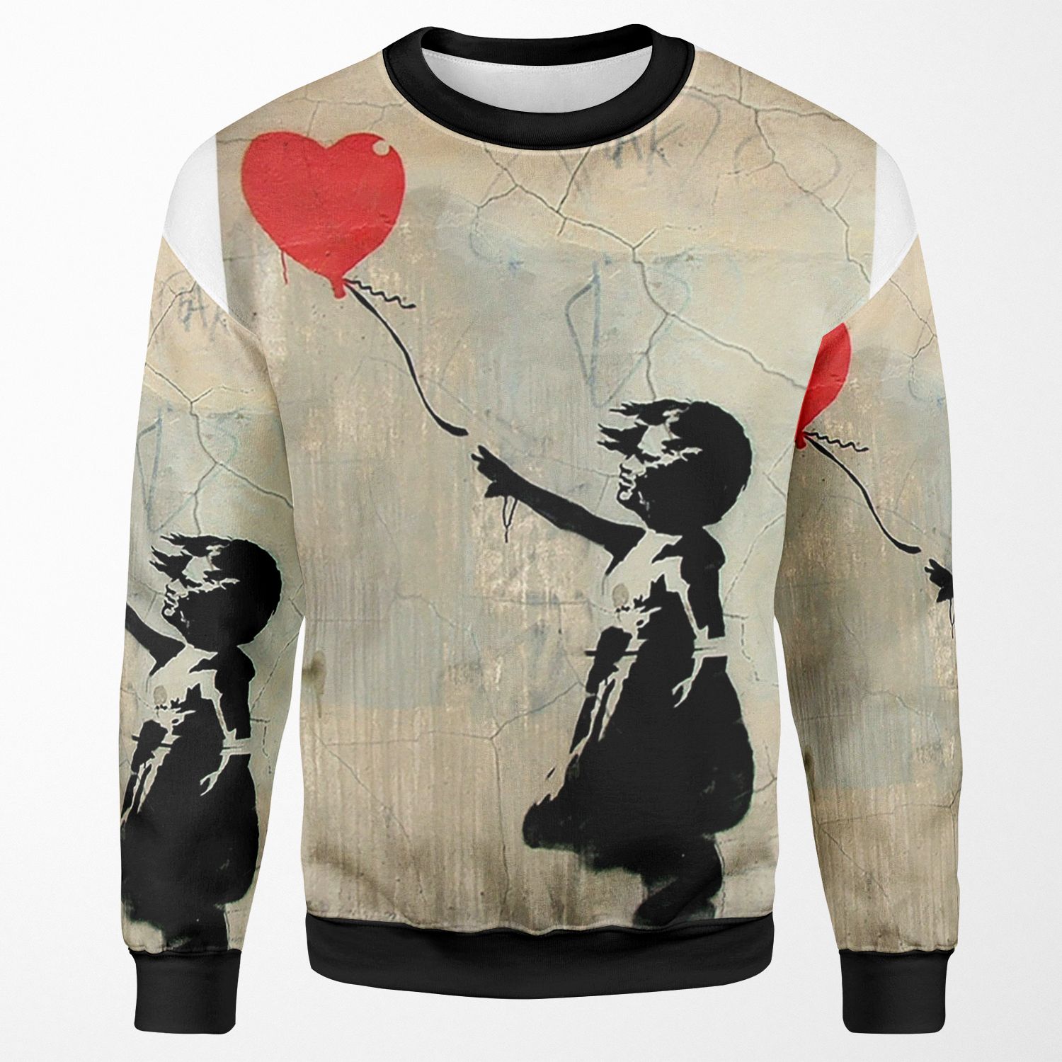 Banksy Red Heart Balloon All-over-print Unisex Sweatshirt