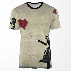 Banksy S Girl With A Red Balloon Iii All-over-print T-shirt