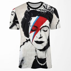 Banksy Uk England Queen Elisabeth Rockband Face Makeup Original Hd All-over-print T-shirt