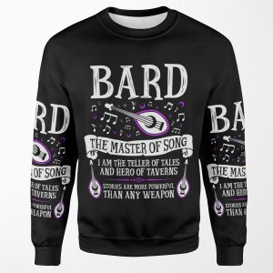 Bard The Master Of Song Dungeons And Dragons White All-over-print Unisex Sweatshirt