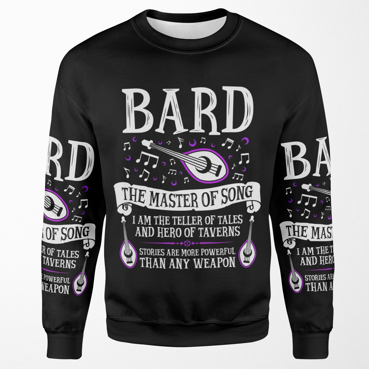 Bard The Master Of Song Dungeons And Dragons White All-over-print Unisex Sweatshirt