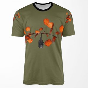 Batzilla Just Hanging Around Moss Green All-over-print T-shirt