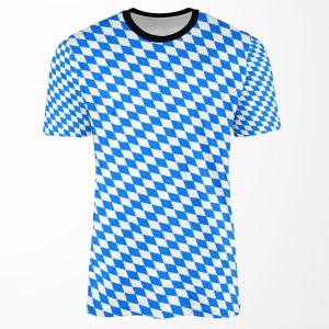 Bavarian Blue And White Diamond Flag Pattern All-over-print T-shirt