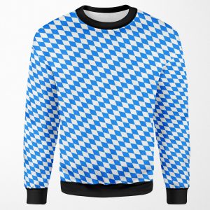 Bavarian Blue And White Diamond Flag Pattern All-over-print Unisex Sweatshirt