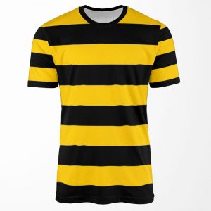 Bee Pattern Black And Yellow Stripes All-over-print T-shirt