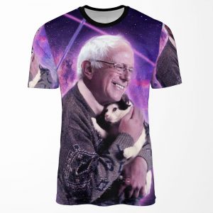 Bernie Sanders Halftone Cat In Space All-over-print T-shirt
