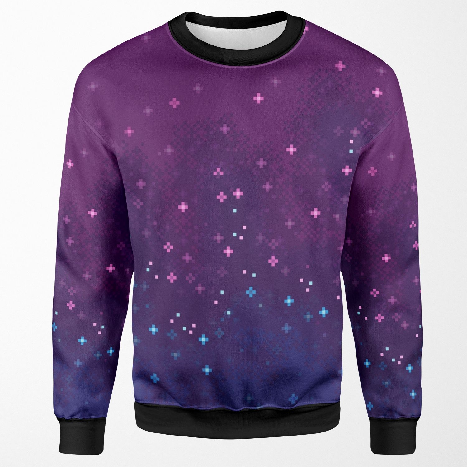 Bi Pride Flag Galaxy 8Bit All-over-print Unisex Sweatshirt