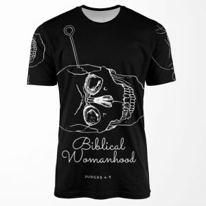 Biblical Womanhood White Text All-over-print T-shirt