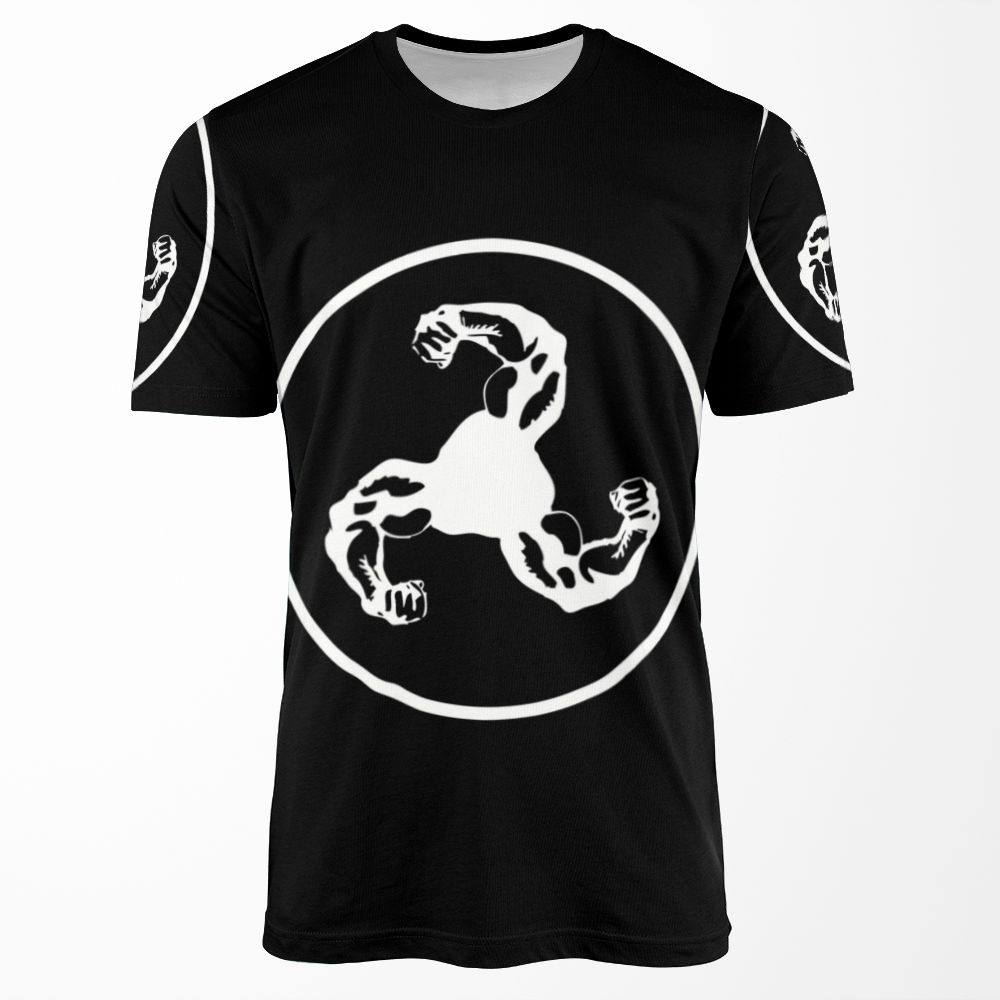 Bicep Logo White On Black Disc All-over-print T-shirt