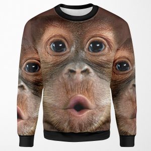 Big Face Baby Orangutan Monkey All-over-print Unisex Sweatshirt