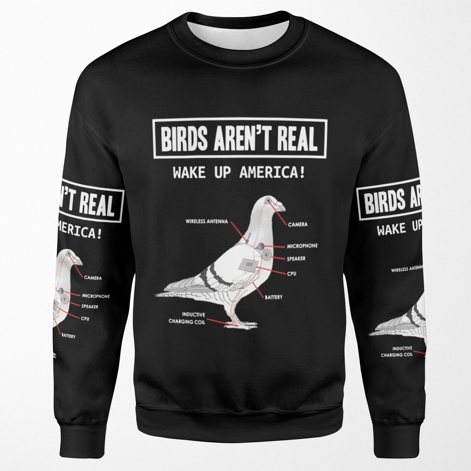Birds Aren T Real Make Up America All-over-print Unisex Sweatshirt