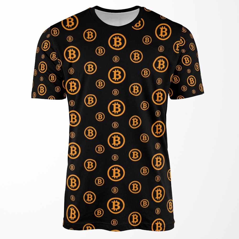Bitcoin Logo Pattern All-over-print T-shirt