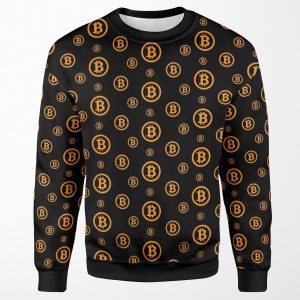 Bitcoin Logo Pattern All-over-print Unisex Sweatshirt