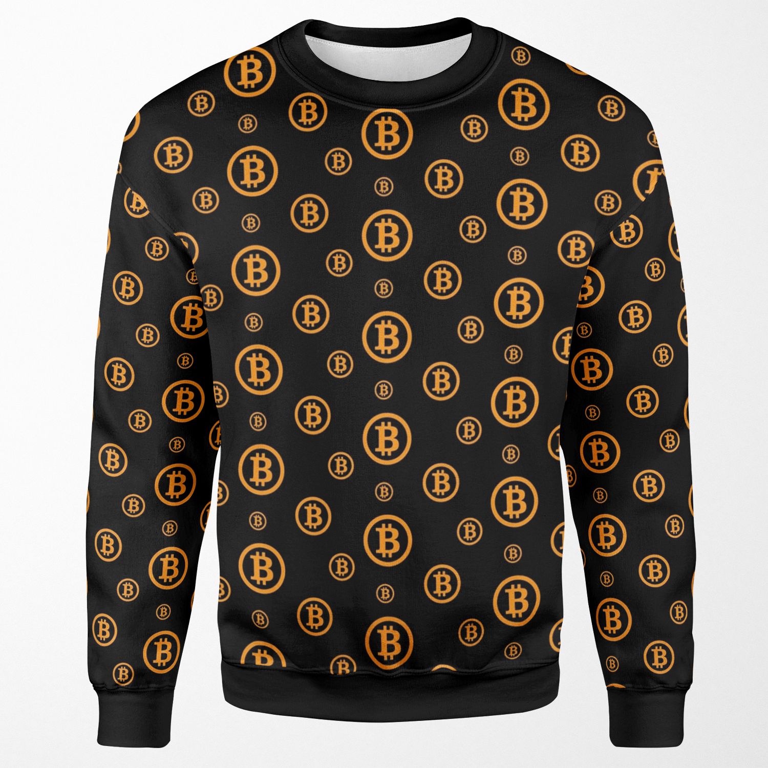 Bitcoin Logo Pattern All-over-print Unisex Sweatshirt