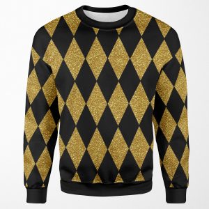 Black And Gold Harlequin All-over-print Unisex Sweatshirt