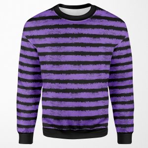 Black And Purple Splatter Stripe All-over-print Unisex Sweatshirt