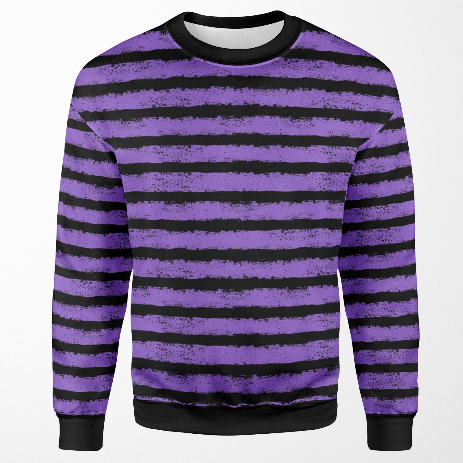 Black And Purple Splatter Stripe All-over-print Unisex Sweatshirt