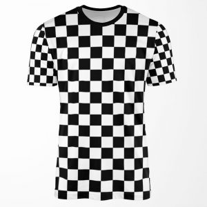 Black And White Checkerboard Pattern All-over-print T-shirt