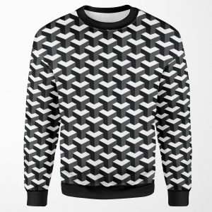 Black And White Cube Pattern 3D Effect All-over-print Unisex Sweatshirt