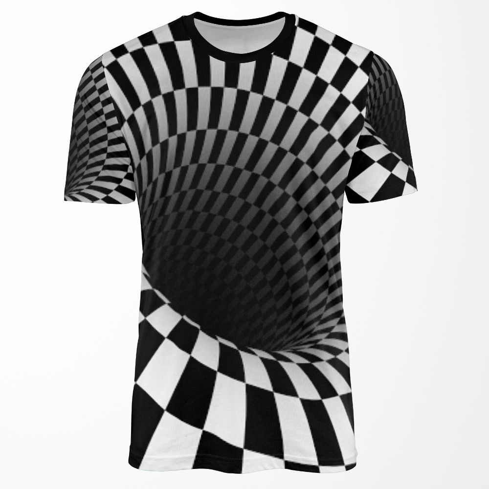 Black And White Optical Illusion All-over-print T-shirt