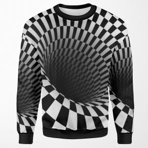 Black And White Optical Illusion All-over-print Unisex Sweatshirt