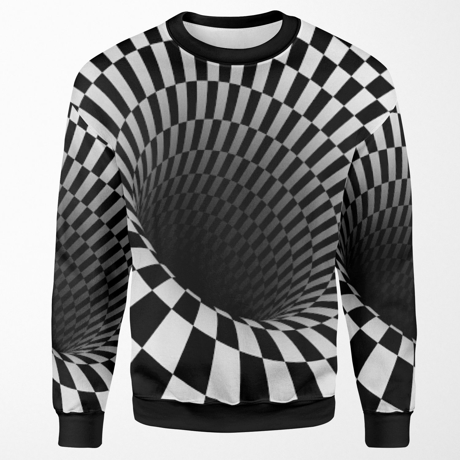 Black And White Optical Illusion All-over-print Unisex Sweatshirt