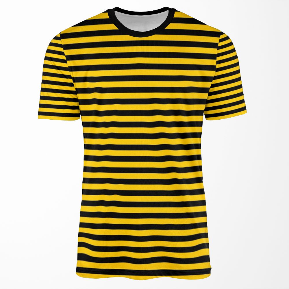 Black And Yellow Bee Stripes Halloween Outfit All-over-print T-shirt
