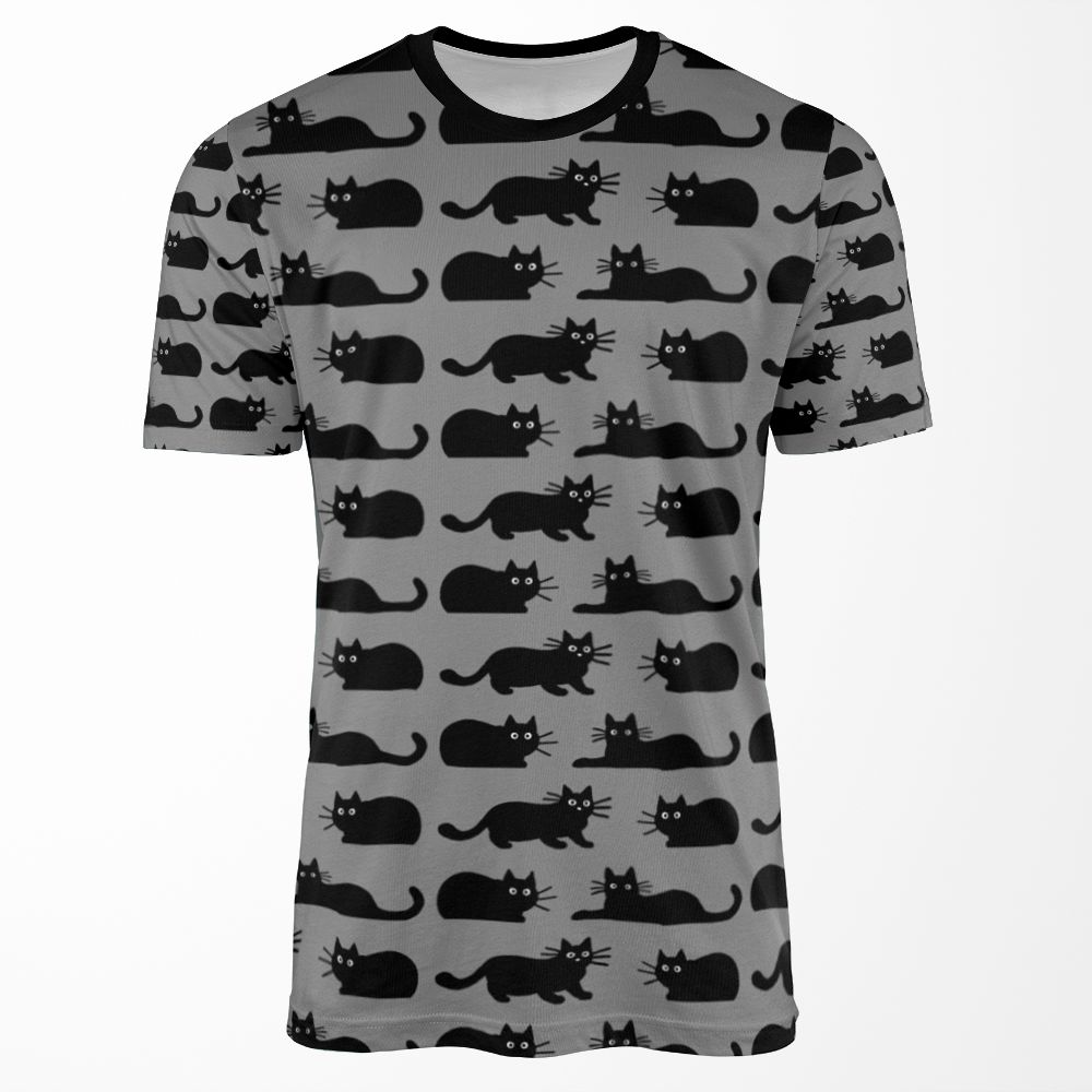 Black Cat All-over-print T-shirt
