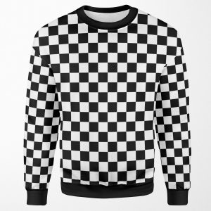 Black Checkerboard All-over-print Unisex Sweatshirt