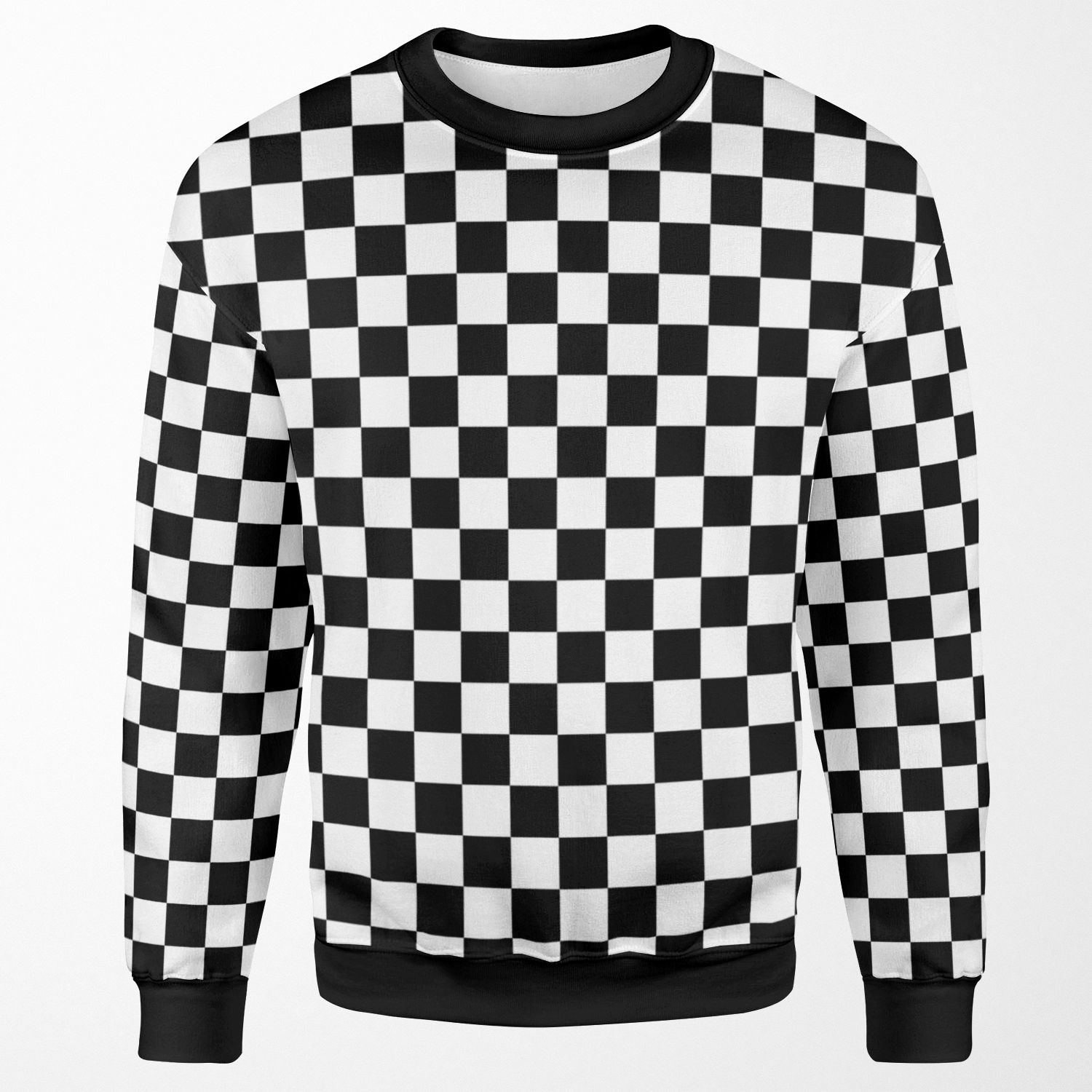 Black Checkerboard All-over-print Unisex Sweatshirt