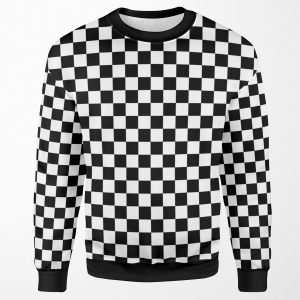 Black Checkered Pattern All-over-print Unisex Sweatshirt