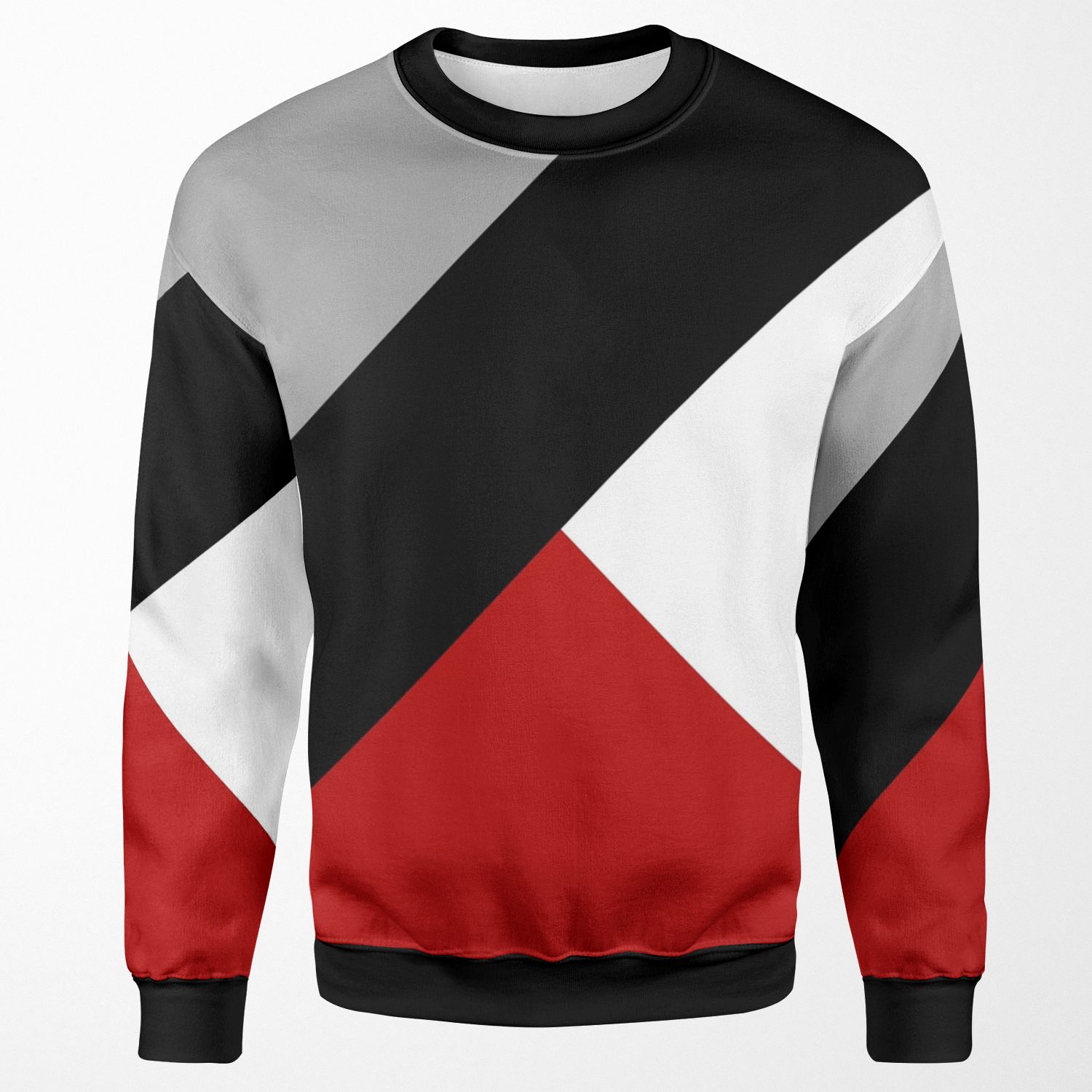 Black Diagonal Stripe With Triangles All-over-print Unisex Sweatshirt