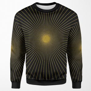 Black Gold Glitter Geometric Sun Rays Glam Gold Sparkle Geometric Abstract Diagonal Art All-over-print Unisex Sweatshirt