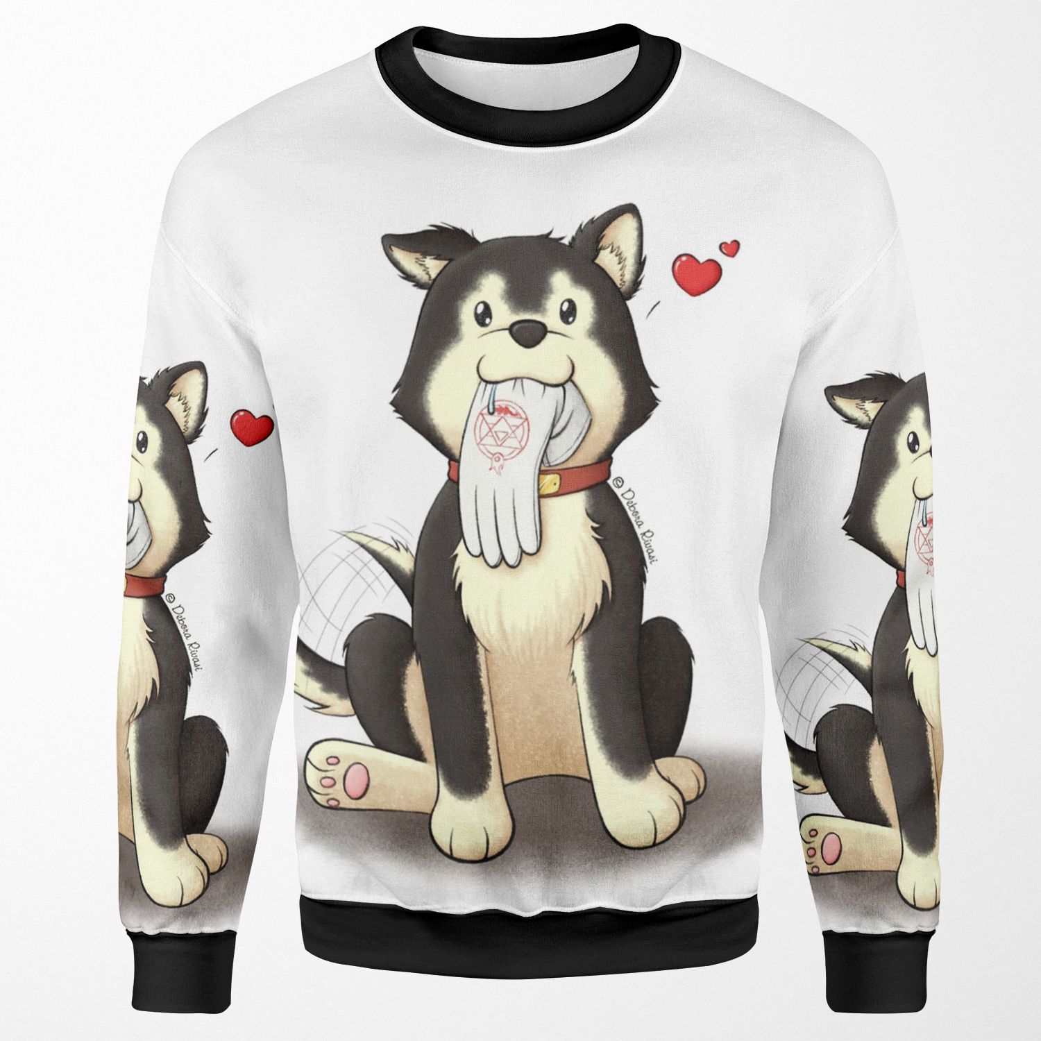 Black Hayate All-over-print Unisex Sweatshirt