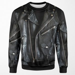 Black Leather Jacket All-over-print Unisex Sweatshirt