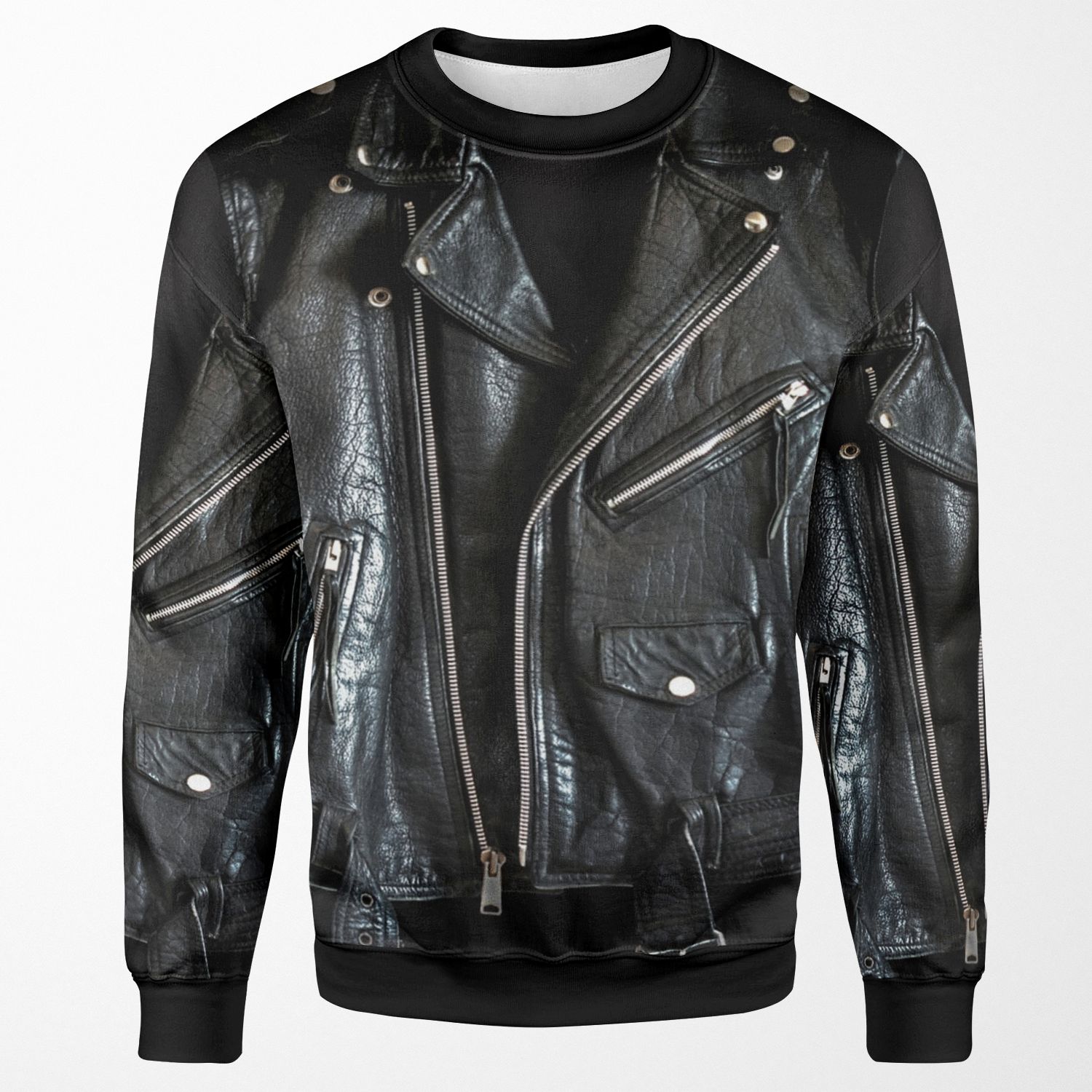 Black Leather Jacket All-over-print Unisex Sweatshirt