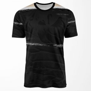 Black Lines Gouache Texture Graphic Pierre Soulages Spirit Painting All-over-print T-shirt