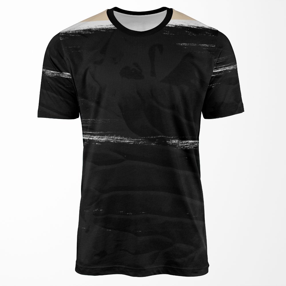 Black Lines Gouache Texture Graphic Pierre Soulages Spirit Painting All-over-print T-shirt