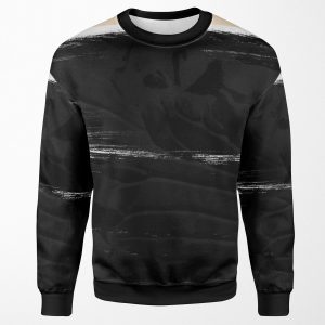 Black Lines Gouache Texture Graphic Pierre Soulages Spirit Painting All-over-print Unisex Sweatshirt