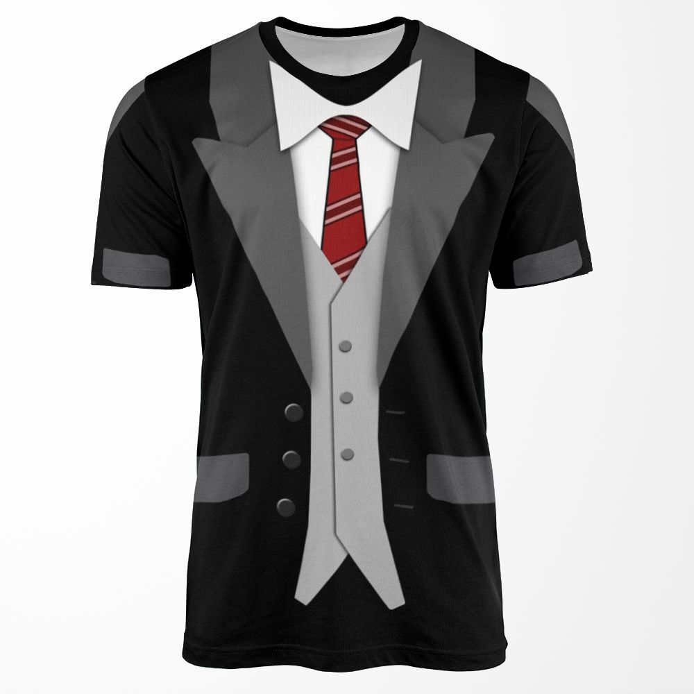 Black Suit Red Tie And Vest All-over-print T-shirt