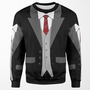 Black Suit Red Tie And Vest All-over-print Unisex Sweatshirt