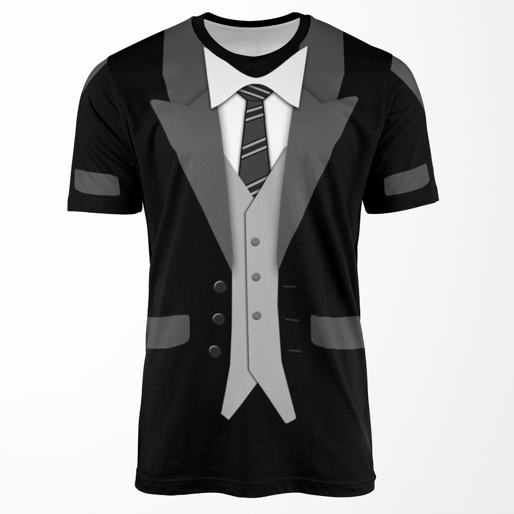 Black Suit Tie And Vest All-over-print T-shirt