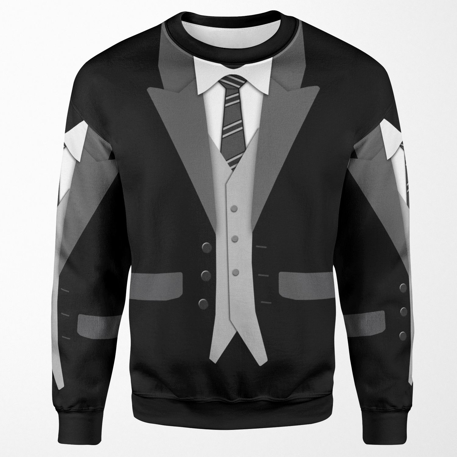 Black Suit Tie And Vest All-over-print Unisex Sweatshirt